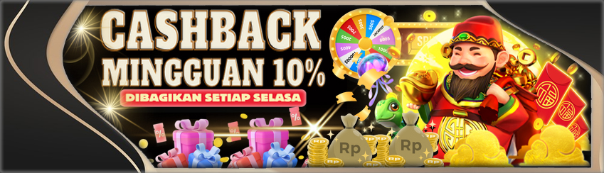 BONUS CASHBACK MINGGUAN 10%